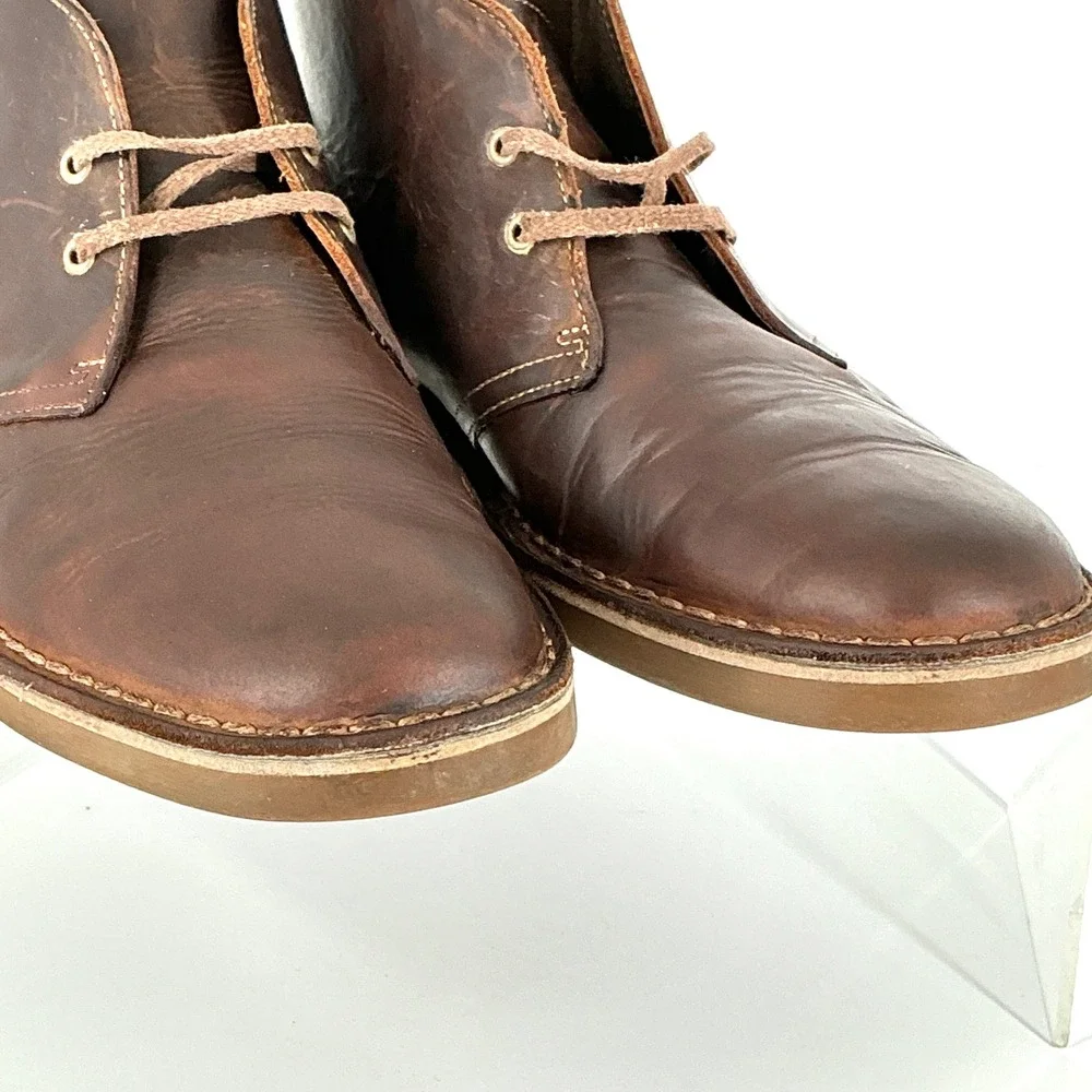 Clarks Size 8.5 Desert Boots Mens Brown Beeswax Leather Chukka
